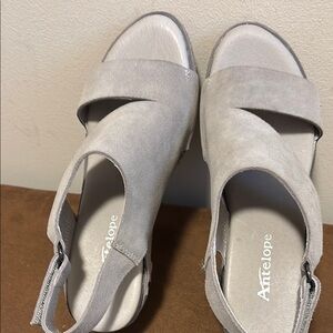 Antelope Gray Sandals Slip-On Comfort